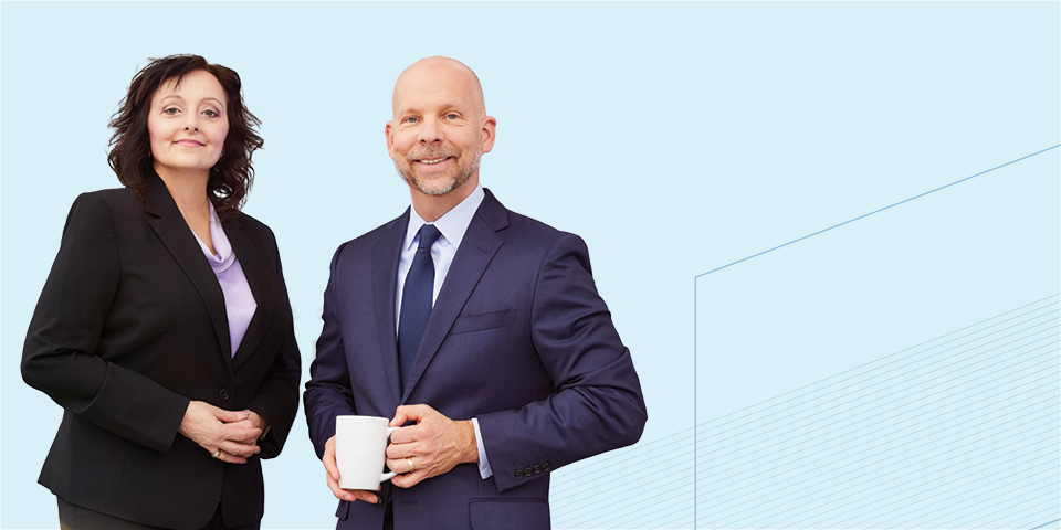 Two SilverPeak Strategic Capital associates professionally dressed.